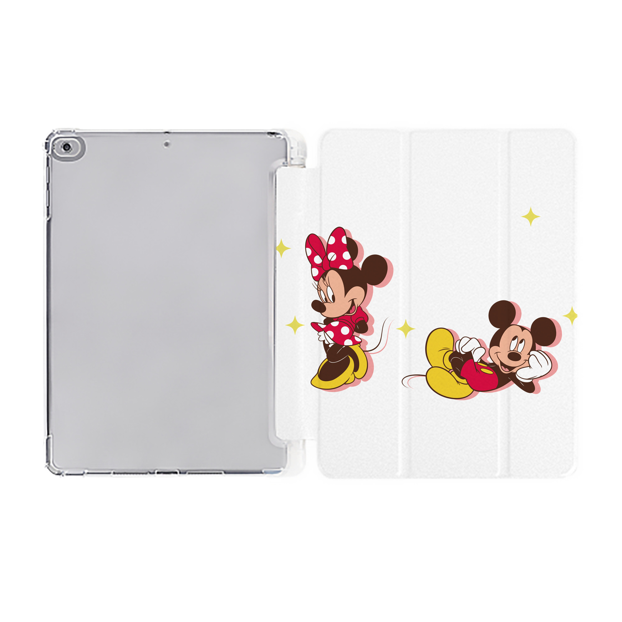 （画像用） ミッキーマウス Mickey Mouse IPad ケース ペン収納付き 三つ折りスタンド PUレザー×シリコン 対応機種9.5/10.5/10.9インチ